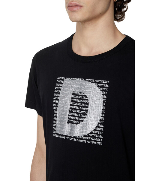DIESEL（ディーゼル）の「メンズ Tシャツ マイクロプリント（Tシャツ/カットソー・メンズ・ホワイト/ブラック・XX-LARGE/SMALL/MEDIUM/X-LARGE/LARGE）」の6枚目の写真