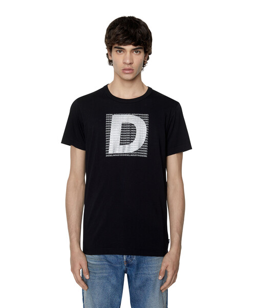 DIESEL（ディーゼル）の「メンズ Tシャツ マイクロプリント（Tシャツ/カットソー・メンズ・ホワイト/ブラック・XX-LARGE/SMALL/MEDIUM/X-LARGE/LARGE）」の8枚目の写真