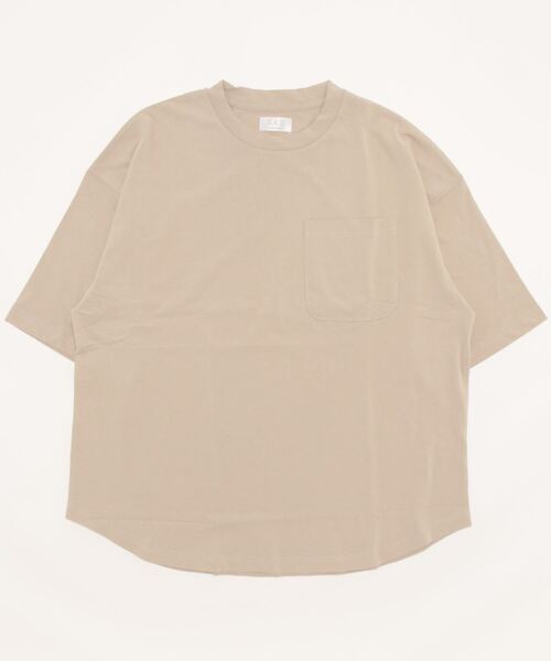 A4A(エーフォーエー)の「A4A/エーフォーエー/強撚糸ラウンドポケット半袖Tシャツ(Tシャツ/カットソー・メンズ・カーキ/ホワイト/ブラック/ベージュ・M/L)」の4枚目の写真