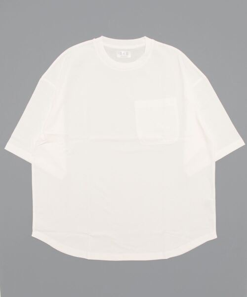 A4A(エーフォーエー)の「A4A/エーフォーエー/強撚糸ラウンドポケット半袖Tシャツ(Tシャツ/カットソー・メンズ・カーキ/ホワイト/ブラック/ベージュ・M/L)」の6枚目の写真