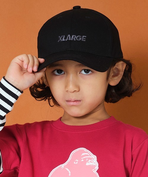 XLARGE KIDS（エクストララージキッズ）の「ロゴキャップ（キャップ・キッズ・ブラック/アイボリー/ネイビー・M(52-56cm)/S(48-52cm)）」の2枚目の写真
