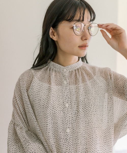 PUAL CE CIN（ピュアルセシン）の「【Du noir】ドット柄ブラウス（シャツ/ブラウス・レディース・ブラック/アイボリー・FREE）」の6枚目の写真