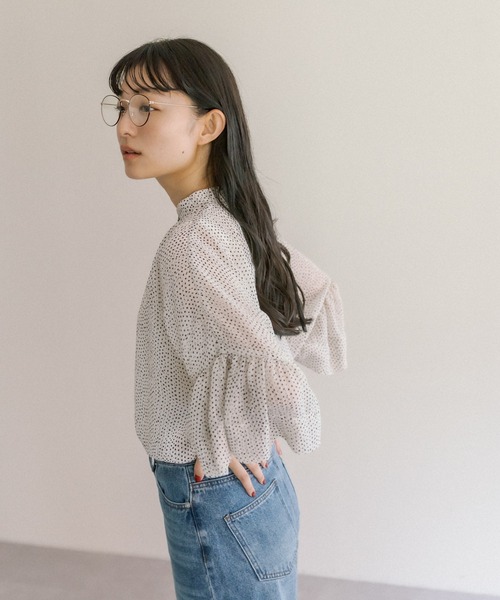 PUAL CE CIN（ピュアルセシン）の「【Du noir】ドット柄ブラウス（シャツ/ブラウス・レディース・ブラック/アイボリー・FREE）」の7枚目の写真