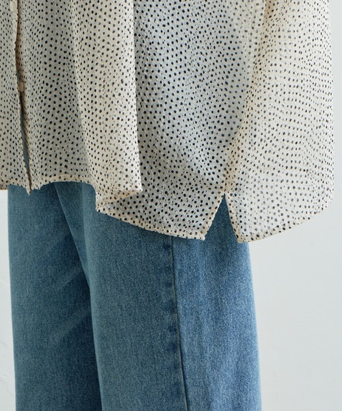 PUAL CE CIN（ピュアルセシン）の「【Du noir】ドット柄ブラウス（シャツ/ブラウス・レディース・ブラック/アイボリー・FREE）」の22枚目の写真