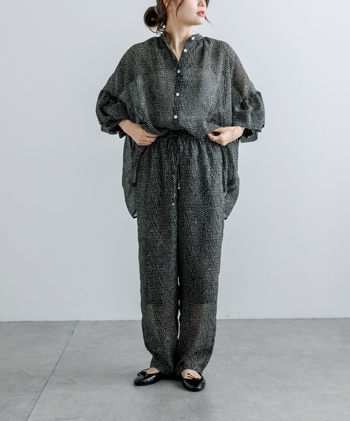 PUAL CE CIN（ピュアルセシン）の「【Du noir】ドット柄ブラウス（シャツ/ブラウス・レディース・ブラック/アイボリー・FREE）」の15枚目の写真