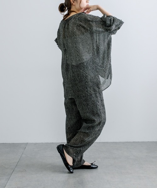 PUAL CE CIN（ピュアルセシン）の「【Du noir】ドット柄ブラウス（シャツ/ブラウス・レディース・ブラック/アイボリー・FREE）」の16枚目の写真