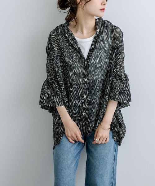 pual ce cin - N ピュアルセシン PUAL CE CIN 花柄 総柄 ブラウス シャツ PUAL CE CIN（ピュアルセシン）の「クリンクル加工小花柄