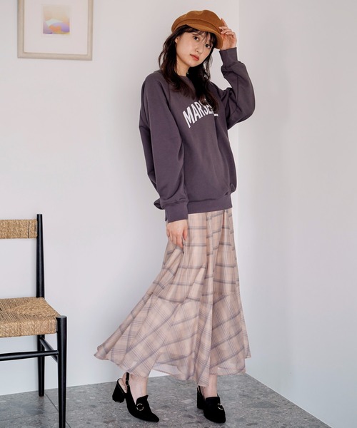 NOELA（ノエラ）の「【WEB限定】シアーチェックスカート（スカート・レディース・ベージュ/ピンク/オフホワイト・S/M）」の11枚目の写真