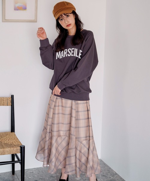 NOELA（ノエラ）の「【WEB限定】シアーチェックスカート（スカート・レディース・ベージュ/ピンク/オフホワイト・S/M）」の12枚目の写真