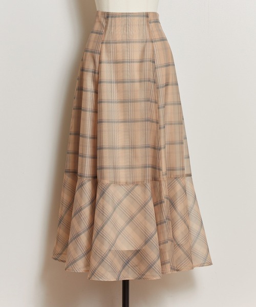 NOELA（ノエラ）の「【WEB限定】シアーチェックスカート（スカート・レディース・ベージュ/ピンク/オフホワイト・S/M）」の16枚目の写真