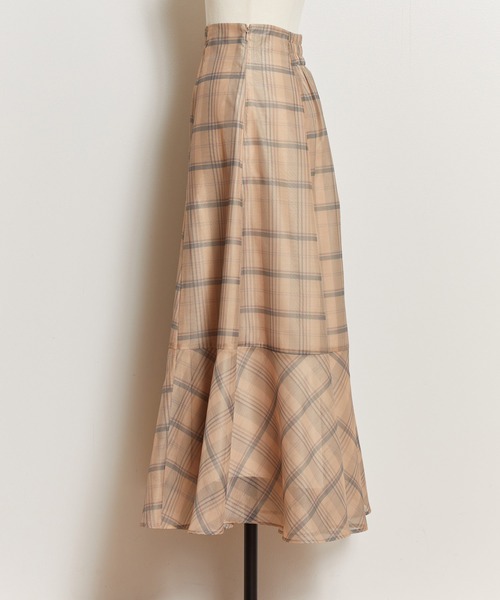 NOELA（ノエラ）の「【WEB限定】シアーチェックスカート（スカート・レディース・ベージュ/ピンク/オフホワイト・S/M）」の18枚目の写真