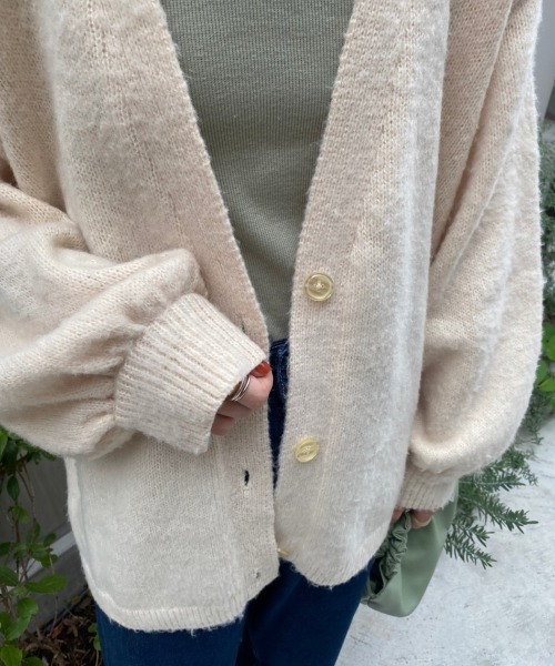 nemne store(ネンネストア)の「モヘアライク起毛カーディガン(カーディガン/ボレロ・レディース・ブラウン/ピンク/ブルー/アイボリー/ライトブルー/グリーン/ライトピンク・フリー)」の16枚目の写真