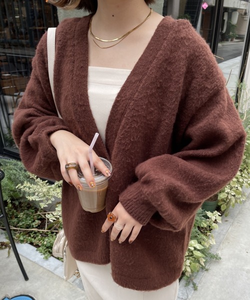 nemne store(ネンネストア)の「モヘアライク起毛カーディガン(カーディガン/ボレロ・レディース・ブラウン/ピンク/ブルー/アイボリー/ライトブルー/グリーン/ライトピンク・フリー)」の22枚目の写真