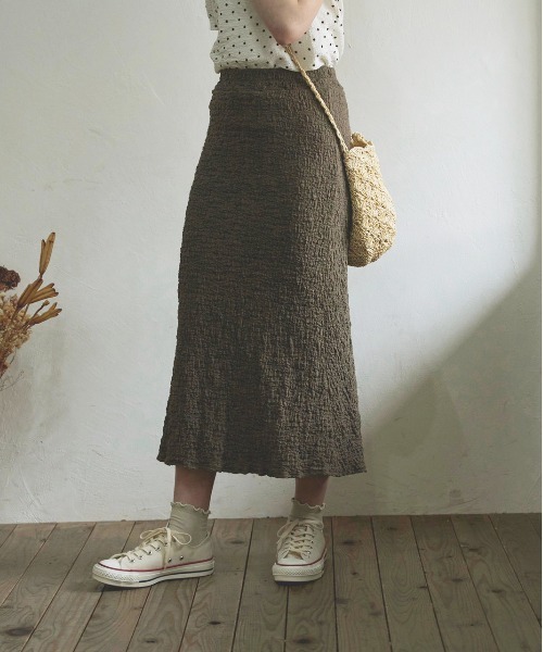 t a r o s u（タロス）の「syuwasyuwa skirt/しゅわしゅわスカート（スカート・レディース・ブルー/ホワイト/ブラウン・FREE）」の2枚目の写真