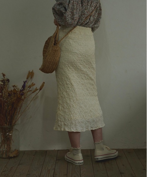 t a r o s u（タロス）の「syuwasyuwa skirt/しゅわしゅわスカート（スカート・レディース・ブルー/ホワイト/ブラウン・FREE）」の4枚目の写真