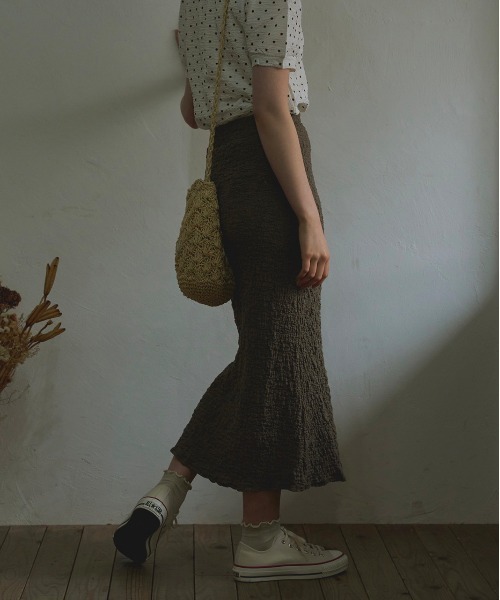 t a r o s u（タロス）の「syuwasyuwa skirt/しゅわしゅわスカート（スカート・レディース・ブルー/ホワイト/ブラウン・FREE）」の12枚目の写真