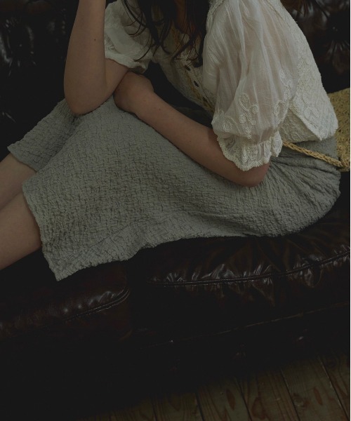 t a r o s u（タロス）の「syuwasyuwa skirt/しゅわしゅわスカート（スカート・レディース・ブルー/ホワイト/ブラウン・FREE）」の14枚目の写真