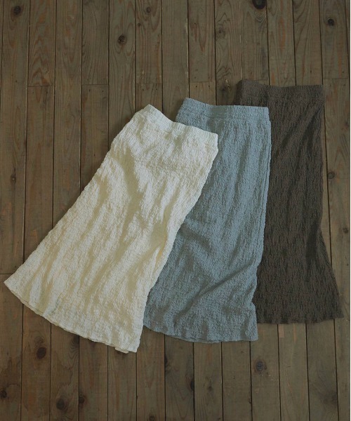 t a r o s u（タロス）の「syuwasyuwa skirt/しゅわしゅわスカート（スカート・レディース・ブルー/ホワイト/ブラウン・FREE）」の5枚目の写真