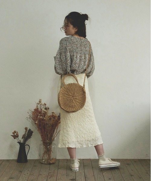 t a r o s u（タロス）の「syuwasyuwa skirt/しゅわしゅわスカート（スカート・レディース・ブルー/ホワイト/ブラウン・FREE）」の18枚目の写真