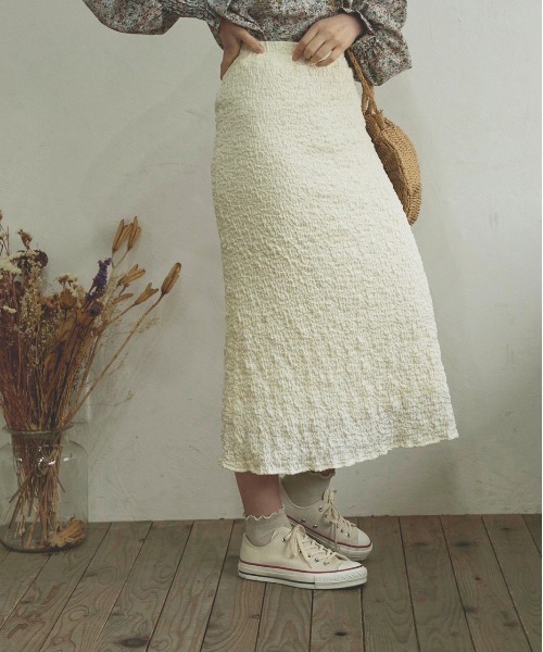 t a r o s u（タロス）の「syuwasyuwa skirt/しゅわしゅわスカート（スカート・レディース・ブルー/ホワイト/ブラウン・FREE）」の19枚目の写真