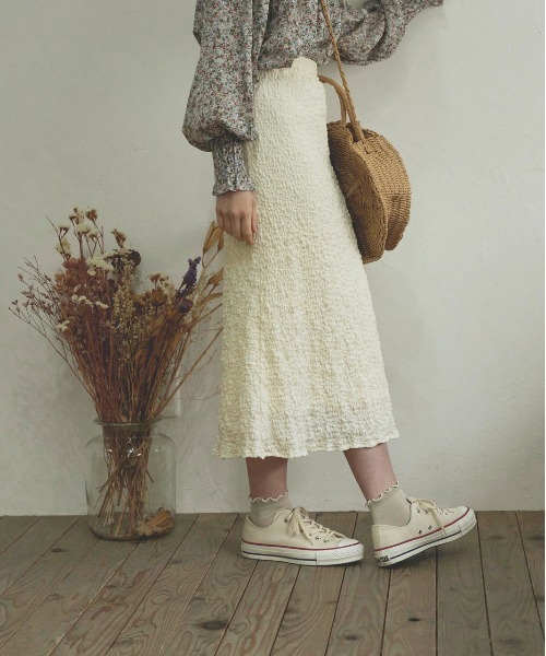 t a r o s u（タロス）の「syuwasyuwa skirt/しゅわしゅわスカート（スカート・レディース・ブルー/ホワイト/ブラウン・FREE）」の21枚目の写真