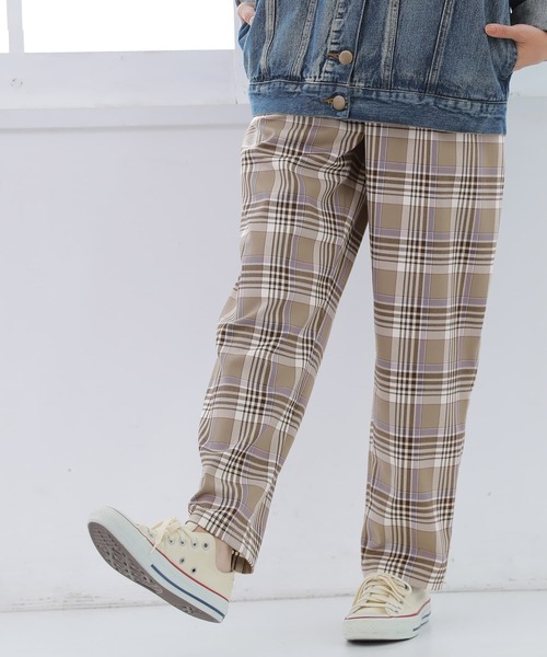 osharewalker（オシャレウォーカー）の「【廃盤】『チェック柄テーパードパンツ』（その他パンツ・レディース・ブラック/ベージュ/グレー・1/2）」の3枚目の写真