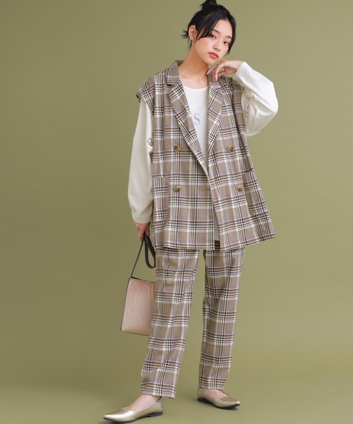 osharewalker（オシャレウォーカー）の「【廃盤】『チェック柄テーパードパンツ』（その他パンツ・レディース・ブラック/ベージュ/グレー・1/2）」の14枚目の写真