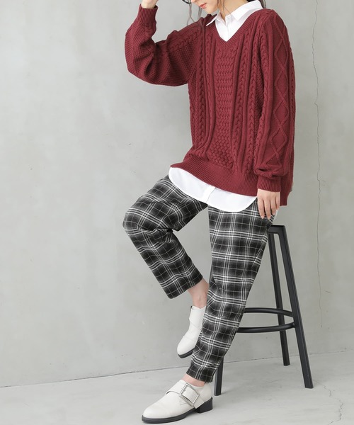 osharewalker（オシャレウォーカー）の「【廃盤】『チェック柄テーパードパンツ』（その他パンツ・レディース・ブラック/ベージュ/グレー・1/2）」の15枚目の写真