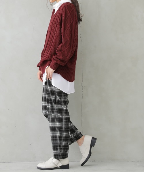 osharewalker（オシャレウォーカー）の「【廃盤】『チェック柄テーパードパンツ』（その他パンツ・レディース・ブラック/ベージュ/グレー・1/2）」の16枚目の写真