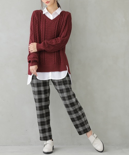 osharewalker（オシャレウォーカー）の「【廃盤】『チェック柄テーパードパンツ』（その他パンツ・レディース・ブラック/ベージュ/グレー・1/2）」の17枚目の写真