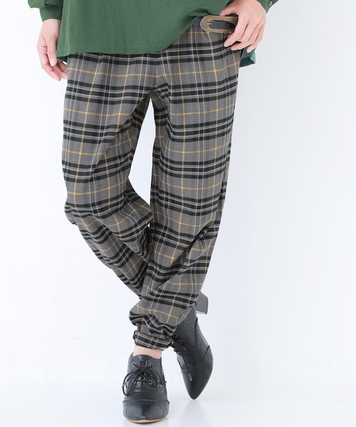 osharewalker（オシャレウォーカー）の「【廃盤】『チェック柄テーパードパンツ』（その他パンツ・レディース・ブラック/ベージュ/グレー・1/2）」の5枚目の写真