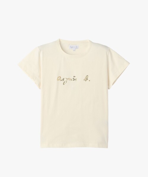 agnes b.(アニエスベー)の「ロゴ プリント コットン 半袖 Tシャツ "Brando"(Tシャツ/カットソー・レディース・ホワイト系その他・1/2/3)」の1枚目の写真