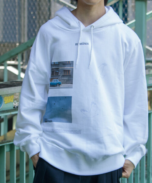 GLOSTER（グロスター）の「【GLOSTER/グロスター】TRIPPY グラフィックパーカーフォト ビッグシルエット（パーカー・メンズ・グレー/オフホワイト・M/L）」の12枚目の写真