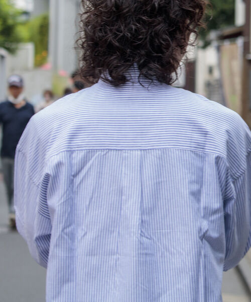 GLOSTER(グロスター)の「【GLOSTER/グロスター】オックスオーバーシャツ ボタンダウンストライプシャツ(シャツ/ブラウス・メンズ・グレー系その他/ベージュ系その他/グリーン系その他/ブルー系その他・S/M/L)」の11枚目の写真