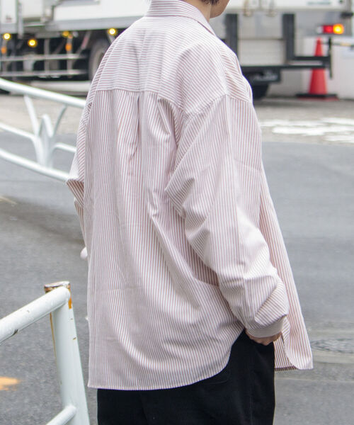 GLOSTER(グロスター)の「【GLOSTER/グロスター】オックスオーバーシャツ ボタンダウンストライプシャツ(シャツ/ブラウス・メンズ・グレー系その他/ベージュ系その他/グリーン系その他/ブルー系その他・S/M/L)」の17枚目の写真