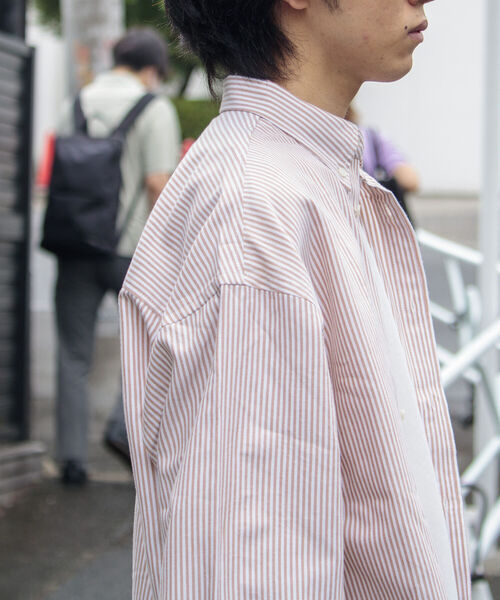 GLOSTER(グロスター)の「【GLOSTER/グロスター】オックスオーバーシャツ ボタンダウンストライプシャツ(シャツ/ブラウス・メンズ・グレー系その他/ベージュ系その他/グリーン系その他/ブルー系その他・S/M/L)」の18枚目の写真