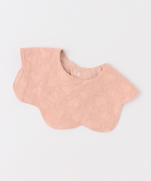 petit main(プティマイン)の「スカラップスタイ(スタイ/よだれかけ・キッズ・ライトピンク/オフホワイト/ネイビー・FREE)」の1枚目の写真