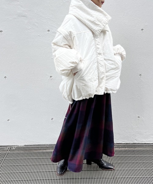 one way（ワンウェイ）の「マルチウェイ/スヌード付き/フェイクダウンコート（ダウンジャケット/コート・レディース・ホワイト/ブラック・FREE）」の17枚目の写真