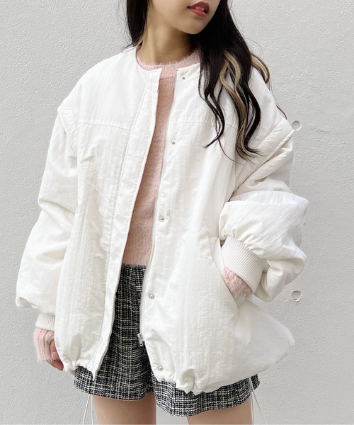 one way（ワンウェイ）の「マルチウェイ/スヌード付き/フェイクダウンコート（ダウンジャケット/コート・レディース・ホワイト/ブラック・FREE）」の3枚目の写真