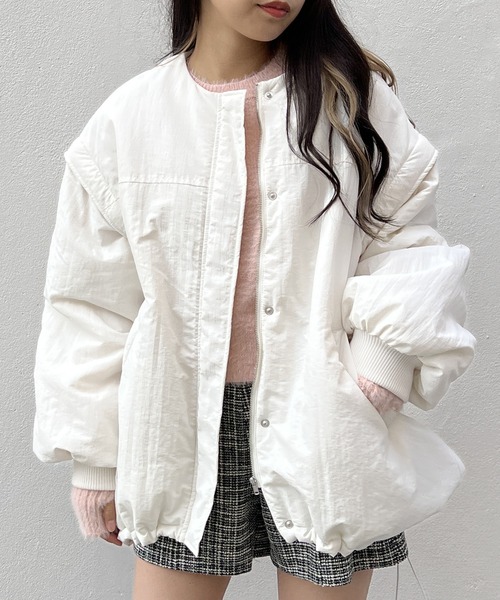 one way（ワンウェイ）の「マルチウェイ/スヌード付き/フェイクダウンコート（ダウンジャケット/コート・レディース・ホワイト/ブラック・FREE）」の4枚目の写真