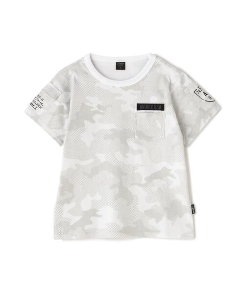AVIREX(アヴィレックス)の「【KID'S/キッズ】S/S FATIGUE T-SHIRT / 半袖 ファティーグ Tシャツ / AVIREX / アヴィレックス(Tシャツ/カットソー・キッズ・オリーブ系/ネイビー/その他3/ブラック/ホワイト・S/L/M)」の1枚目の写真