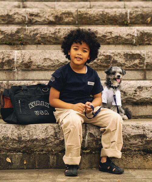 AVIREX(アヴィレックス)の「【KID'S/キッズ】S/S FATIGUE T-SHIRT / 半袖 ファティーグ Tシャツ / AVIREX / アヴィレックス(Tシャツ/カットソー・キッズ・オリーブ系/ネイビー/その他3/ブラック/ホワイト・S/L/M)」の5枚目の写真