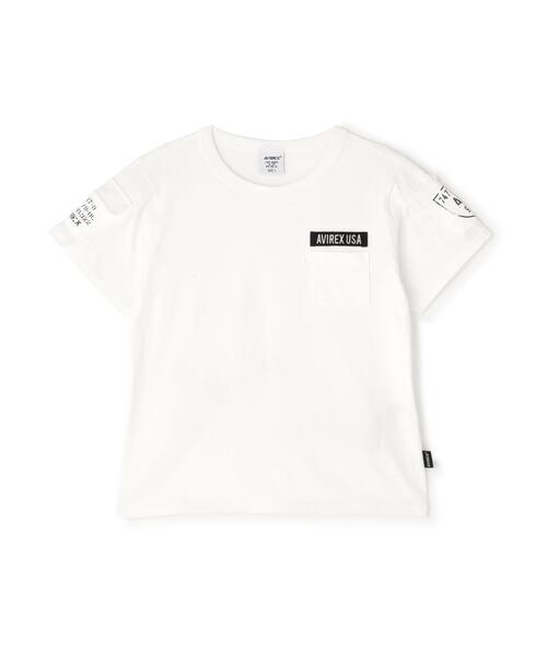 AVIREX(アヴィレックス)の「【KID'S/キッズ】S/S FATIGUE T-SHIRT / 半袖 ファティーグ Tシャツ / AVIREX / アヴィレックス(Tシャツ/カットソー・キッズ・オリーブ系/ネイビー/その他3/ブラック/ホワイト・S/L/M)」の2枚目の写真