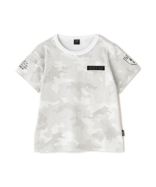 AVIREX(アヴィレックス)の「【KID'S/キッズ】S/S FATIGUE T-SHIRT / 半袖 ファティーグ Tシャツ / AVIREX / アヴィレックス(Tシャツ/カットソー・キッズ・オリーブ系/ネイビー/その他3/ブラック/ホワイト・S/L/M)」の1枚目の写真