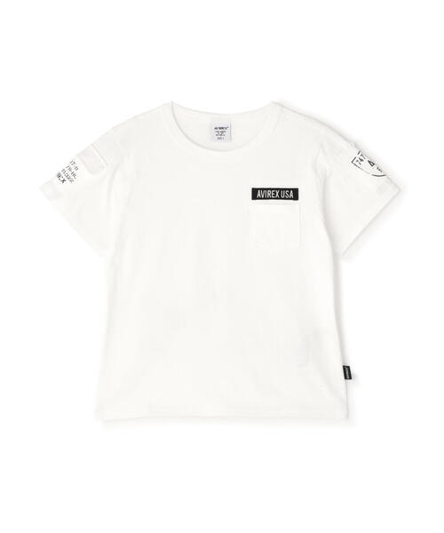 AVIREX(アヴィレックス)の「【KID'S/キッズ】S/S FATIGUE T-SHIRT / 半袖 ファティーグ Tシャツ / AVIREX / アヴィレックス(Tシャツ/カットソー・キッズ・オリーブ系/ネイビー/その他3/ブラック/ホワイト・S/L/M)」の2枚目の写真