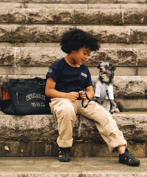 AVIREX(アヴィレックス)の「【KID'S/キッズ】S/S FATIGUE T-SHIRT / 半袖 ファティーグ Tシャツ / AVIREX / アヴィレックス(Tシャツ/カットソー・キッズ・オリーブ系/ネイビー/その他3/ブラック/ホワイト・S/L/M)」の6枚目の写真