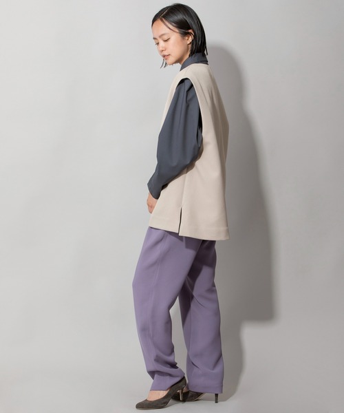 Munich（ミューニック）の「ナノヒーティングダブルクロスＶネックジレ（ベスト・レディース・ブラック/キャメル/グレイッシュベージュ・FREE）」の16枚目の写真