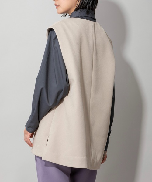 Munich（ミューニック）の「ナノヒーティングダブルクロスＶネックジレ（ベスト・レディース・ブラック/キャメル/グレイッシュベージュ・FREE）」の19枚目の写真