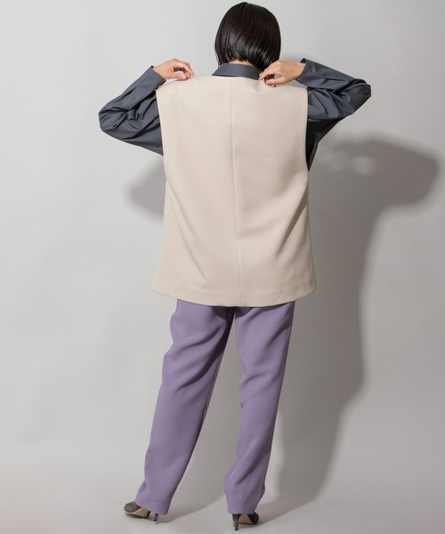 Munich（ミューニック）の「ナノヒーティングダブルクロスＶネックジレ（ベスト・レディース・ブラック/キャメル/グレイッシュベージュ・FREE）」の15枚目の写真