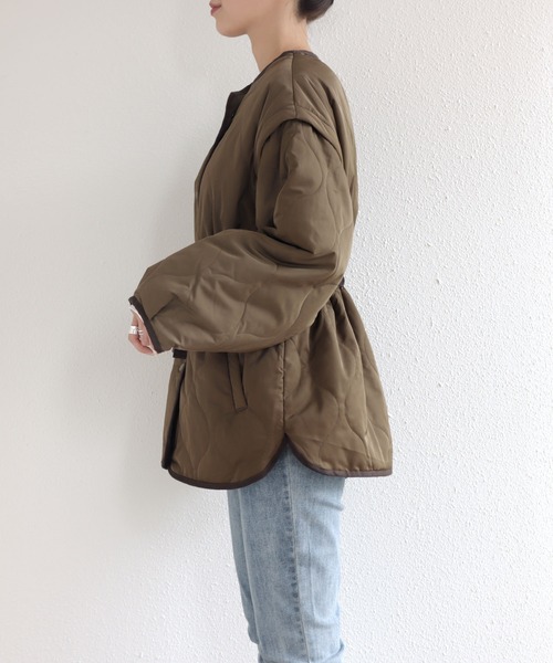 セール】2wayキルティングジャケット（ノーカラージャケット